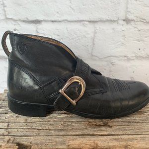 Ariat Black Leather Boots with Western Buckle